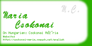 maria csokonai business card